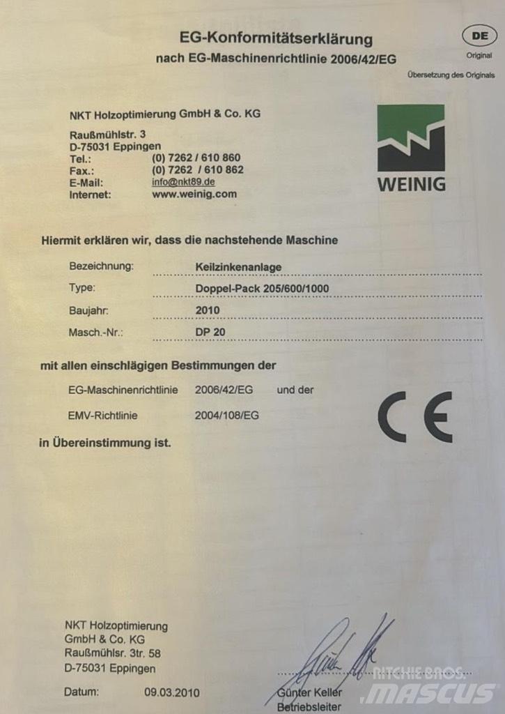  WEINIG Doppel-Pack Hızarlar