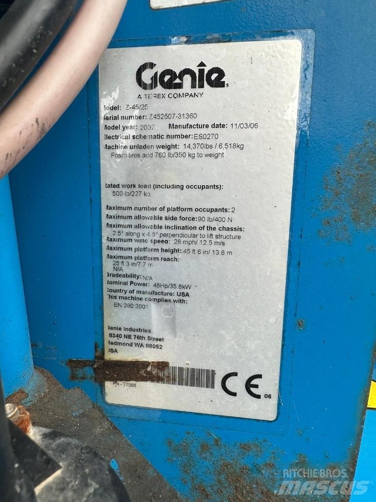 Genie Z 45/22 Körüklü personel platformları