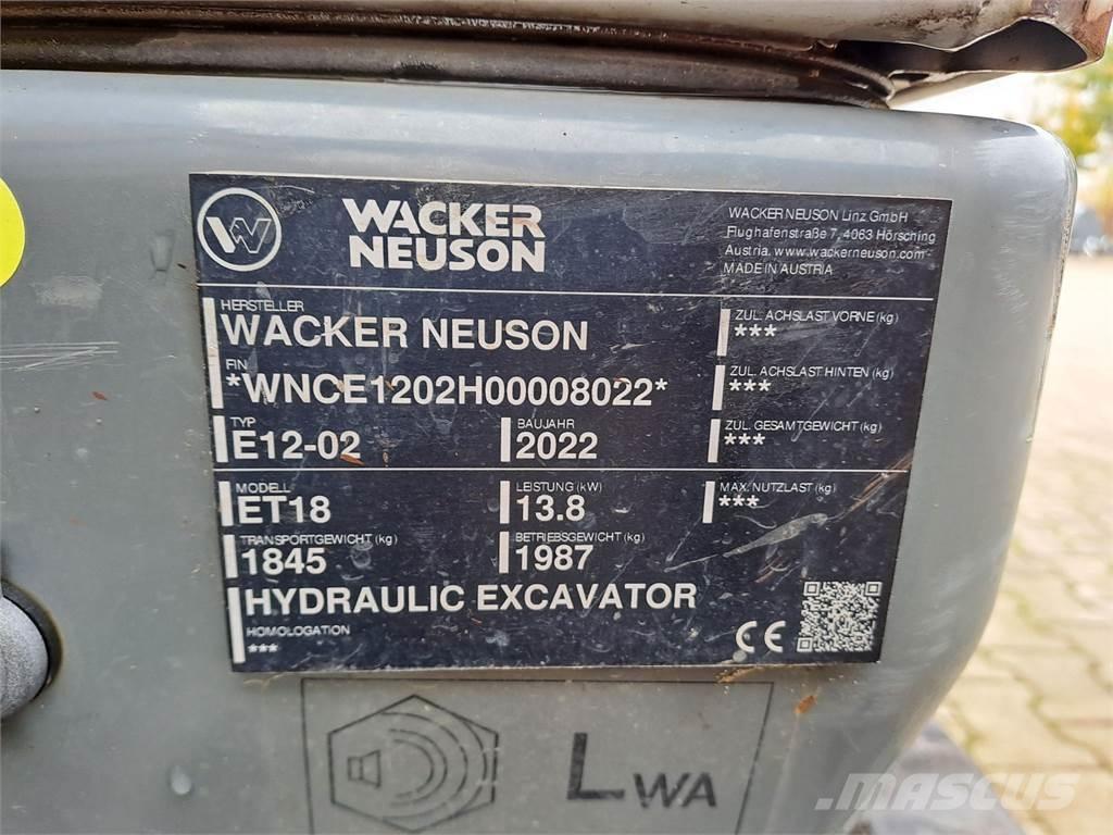 Wacker Neuson ET18 Paletli ekskavatörler