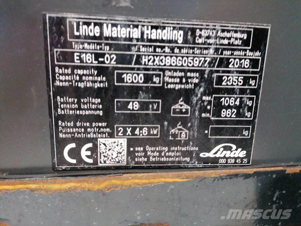 Linde E16L-02 Elektrikli forkliftler