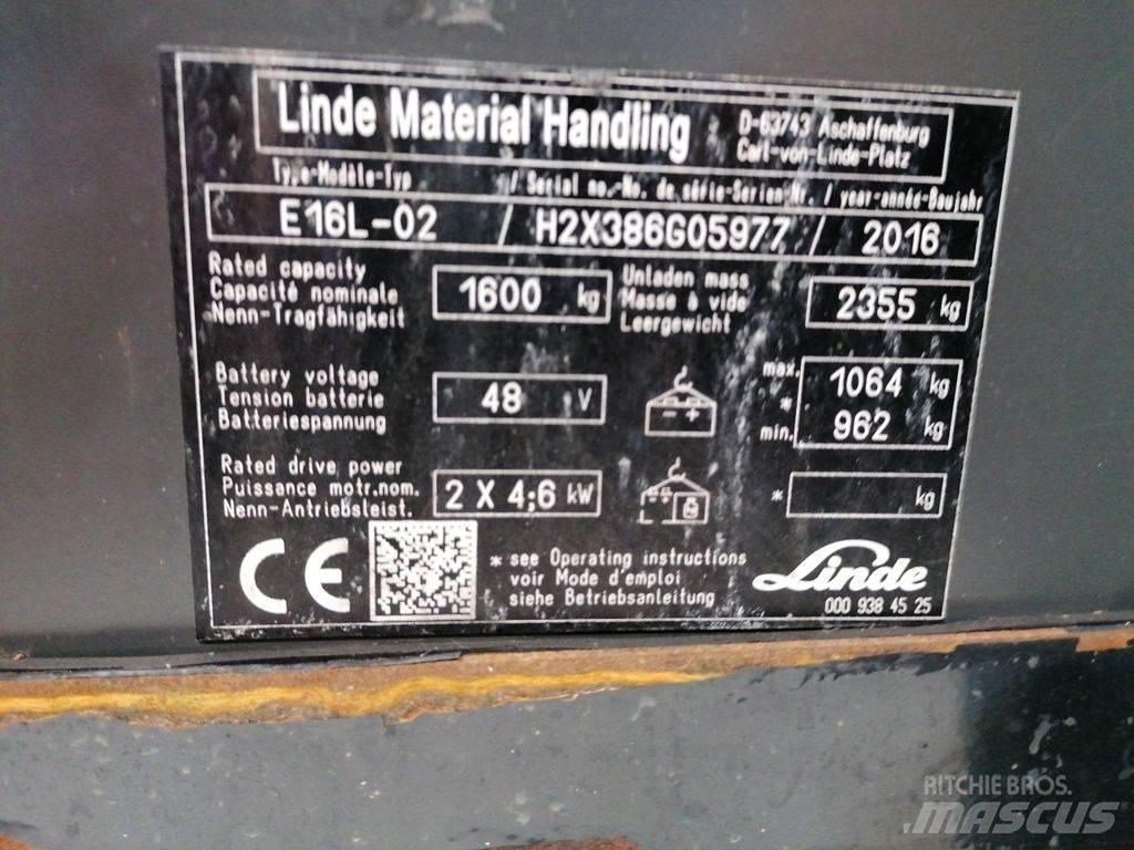 Linde E16L-02 Elektrikli forkliftler