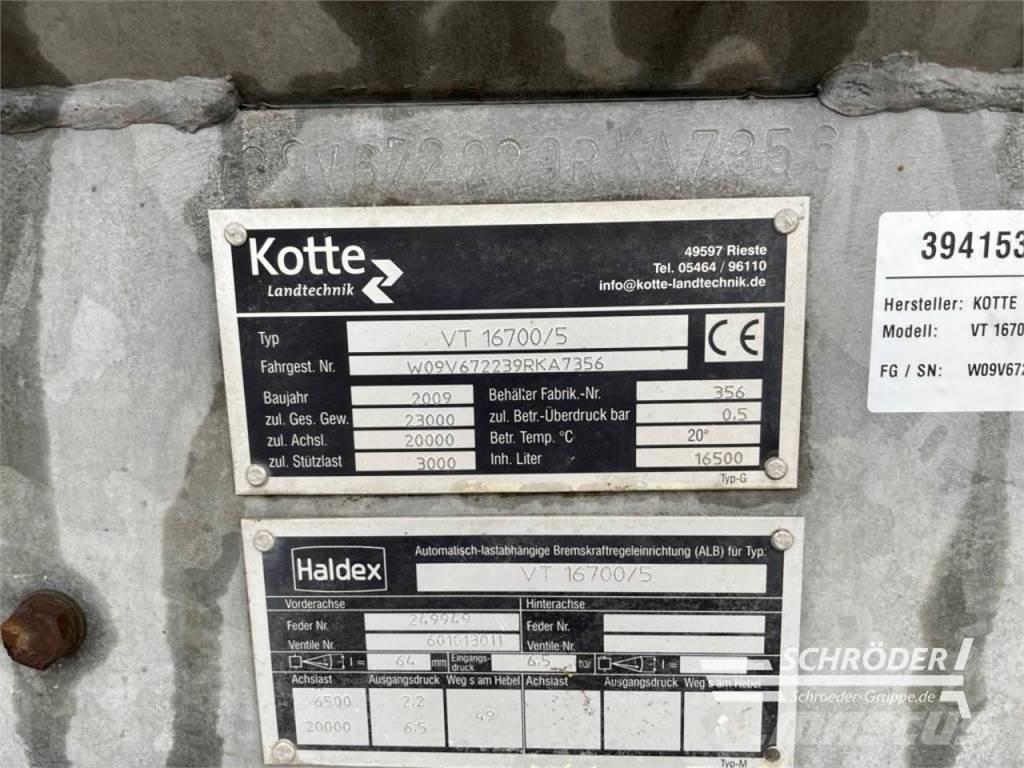 Kotte VT 16700 Sivi gübre ve ilaç tankerleri