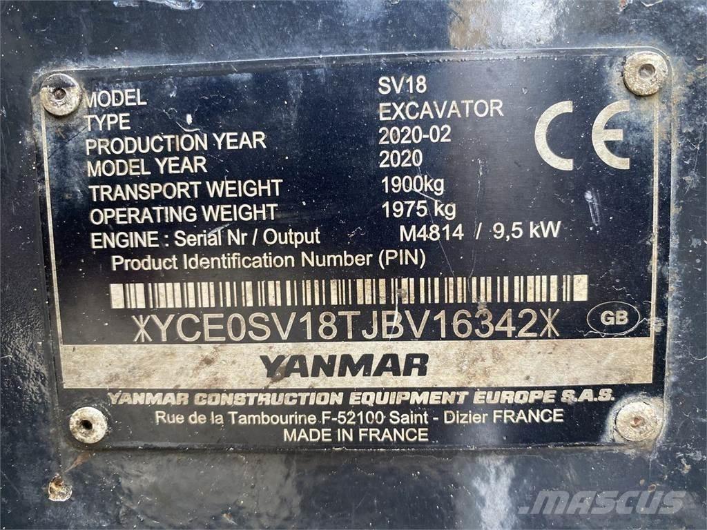 Yanmar SV18 Lastik tekerli ekskavatörler