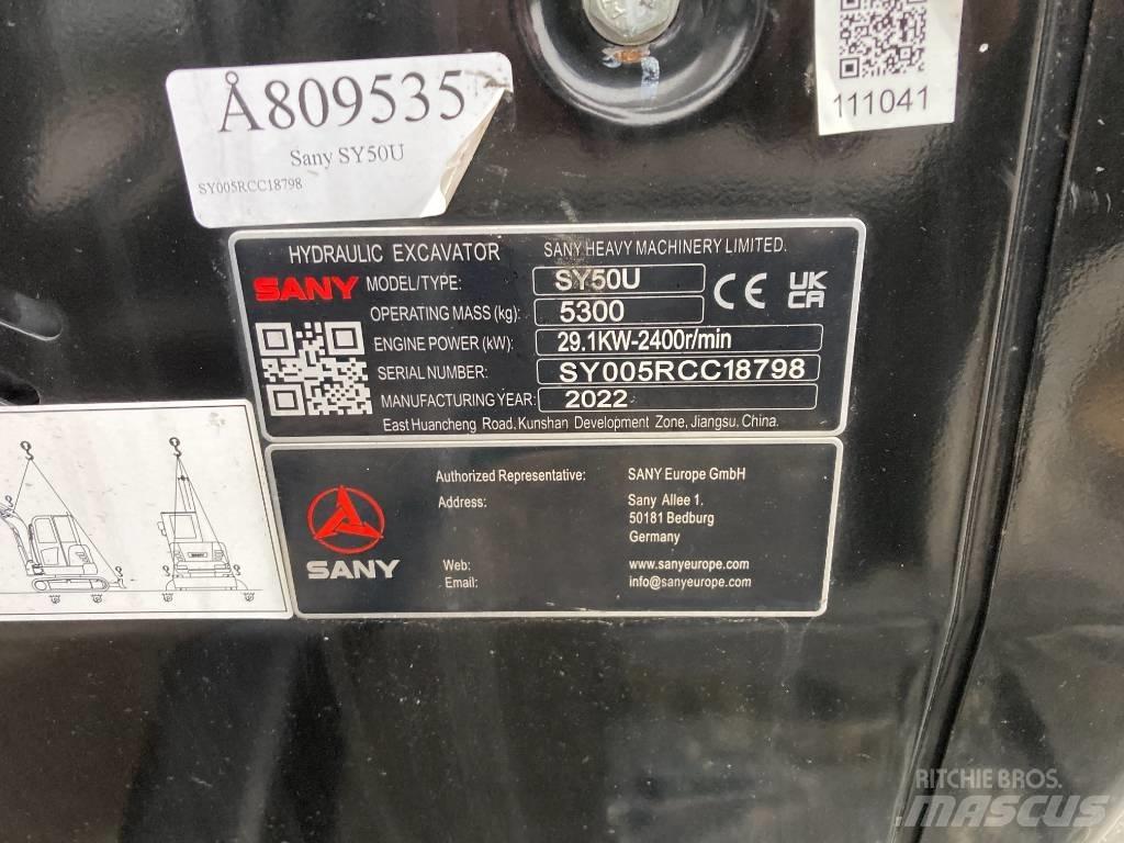 Sany SY 50 U Mini ekskavatörler, 7 tona dek