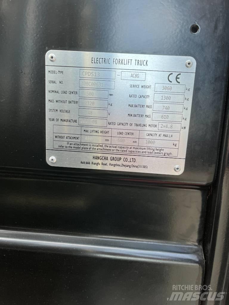 Hangcha CPDS13-AC8G Elektrikli forkliftler