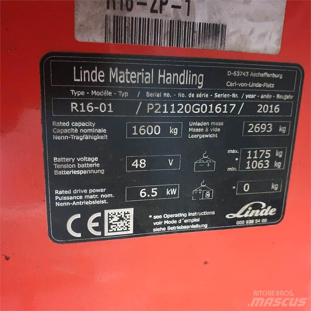 Linde R16 Reach truck - depo içi istif araçları
