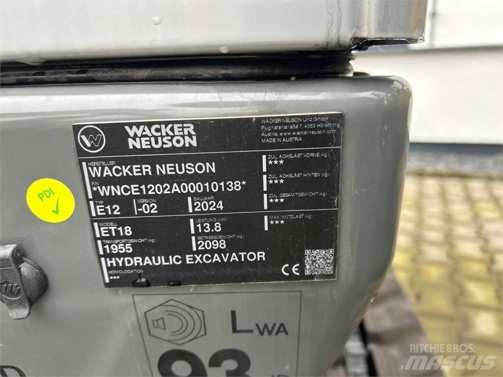 Wacker Neuson ET18 Paletli ekskavatörler