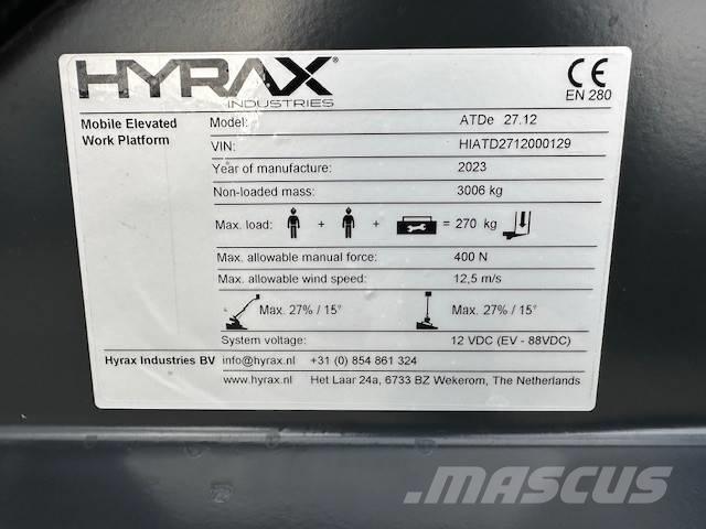 Hyrax ATDe 27.12 Teleskopik personel platformları