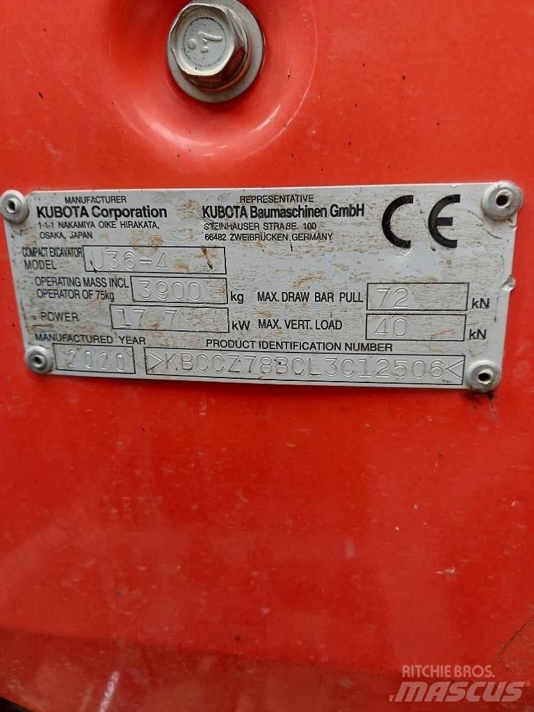 Kubota U 36-4 Mini ekskavatörler, 7 tona dek
