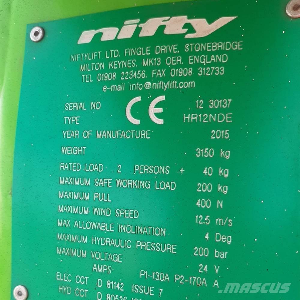 Niftylift HR 12 Körüklü personel platformları