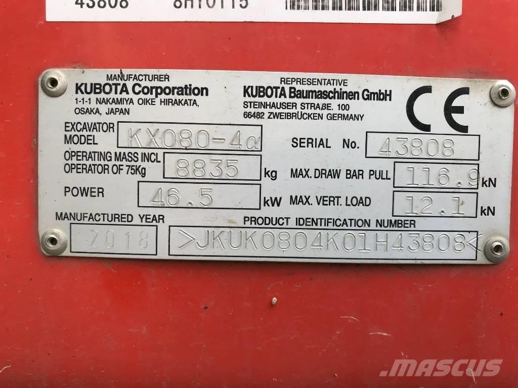 Kubota KX 080-4 Midi ekskavatörler 7 - 12 t