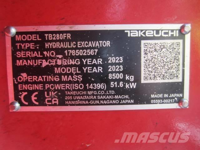 Takeuchi TB 280 FR Midi ekskavatörler 7 - 12 t