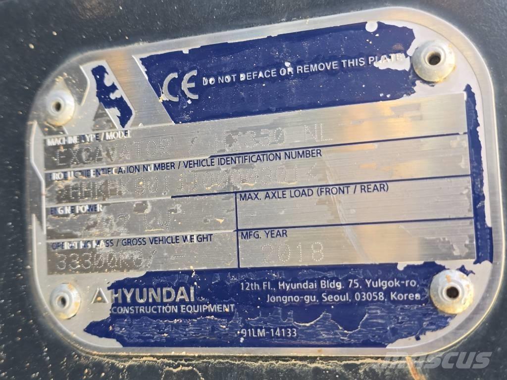Hyundai HX 330 NL Paletli ekskavatörler