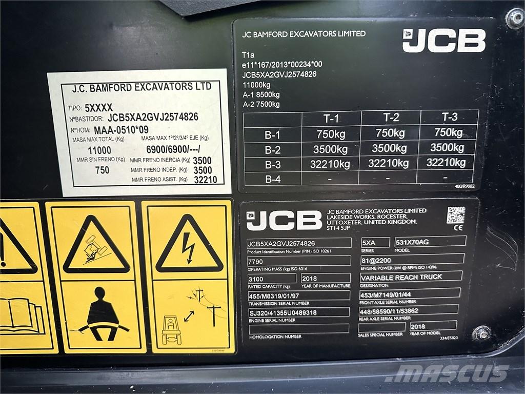 JCB 531-70 Agri Tarimsal teleskopik yükleyiciler