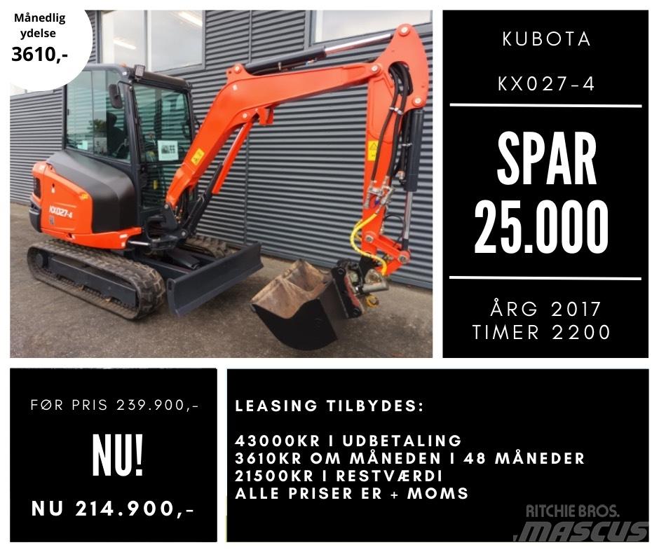 Kubota kx027-4 Mini ekskavatörler, 7 tona dek