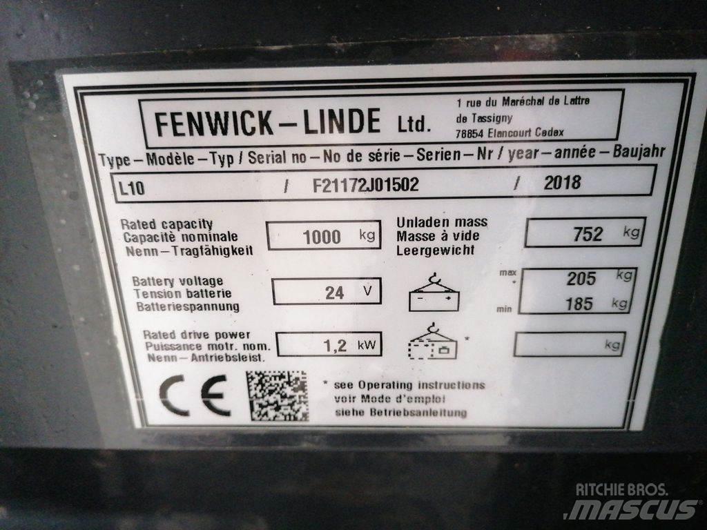 Linde L10 Yaya kumandali istif makinasi