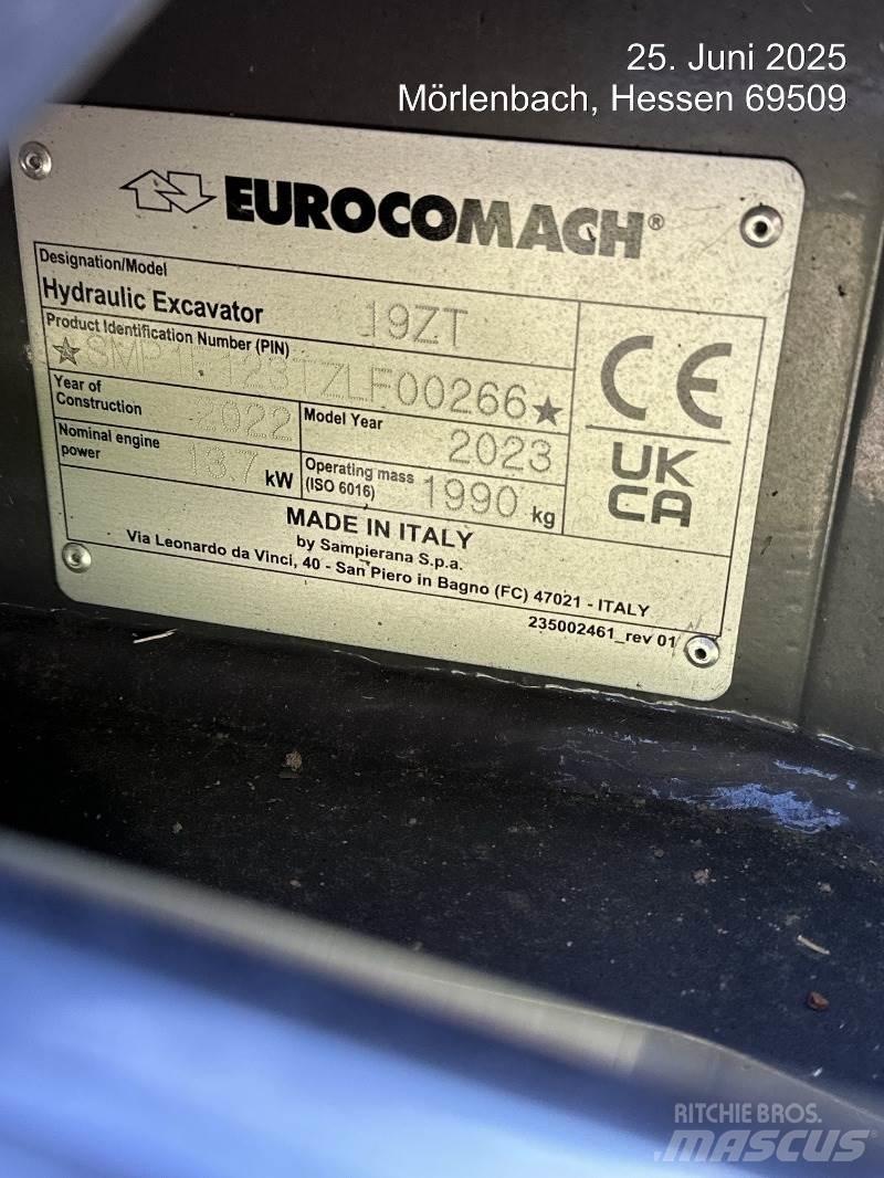 Eurocomach 19ZT Mini ekskavatörler, 7 tona dek