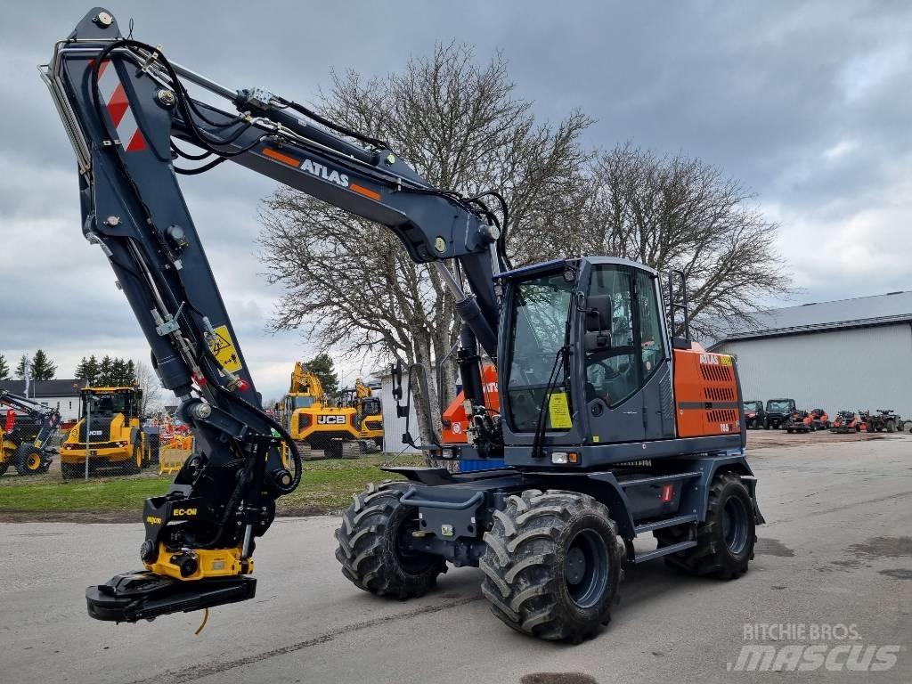 Atlas 185W blue Lastik tekerli ekskavatörler