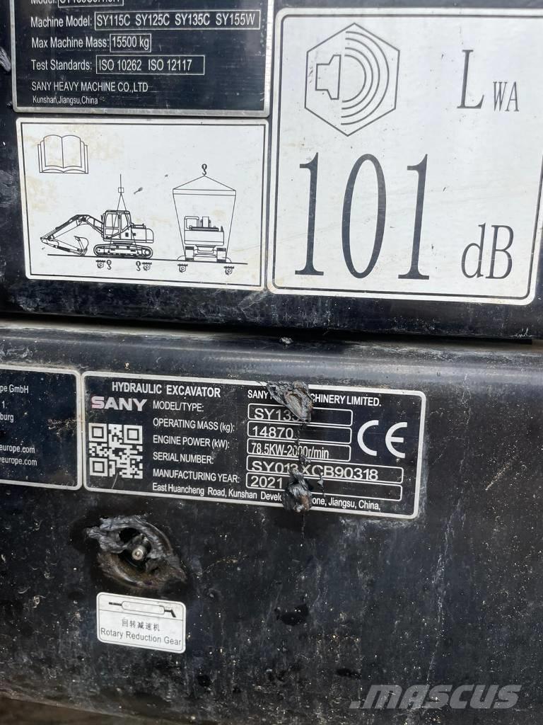 Sany SY 135 C Paletli ekskavatörler
