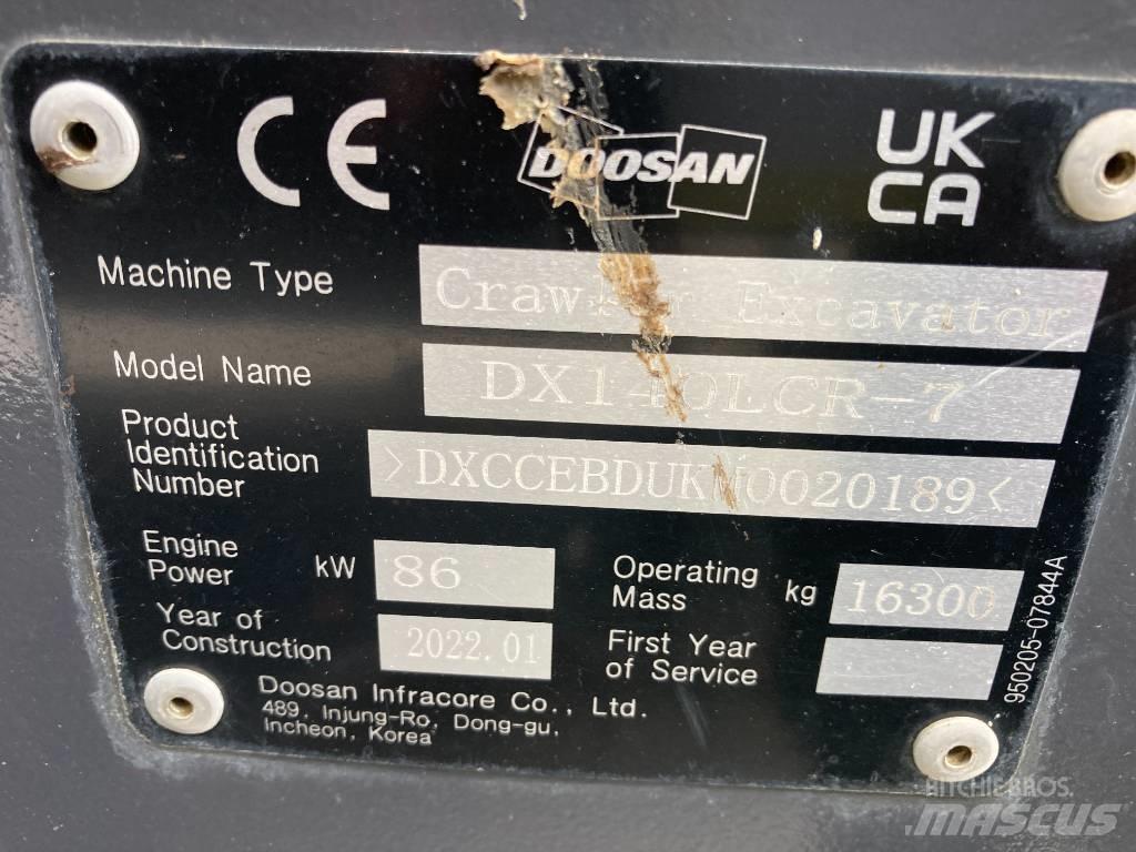 Doosan DX 140 LCR-7 Paletli ekskavatörler