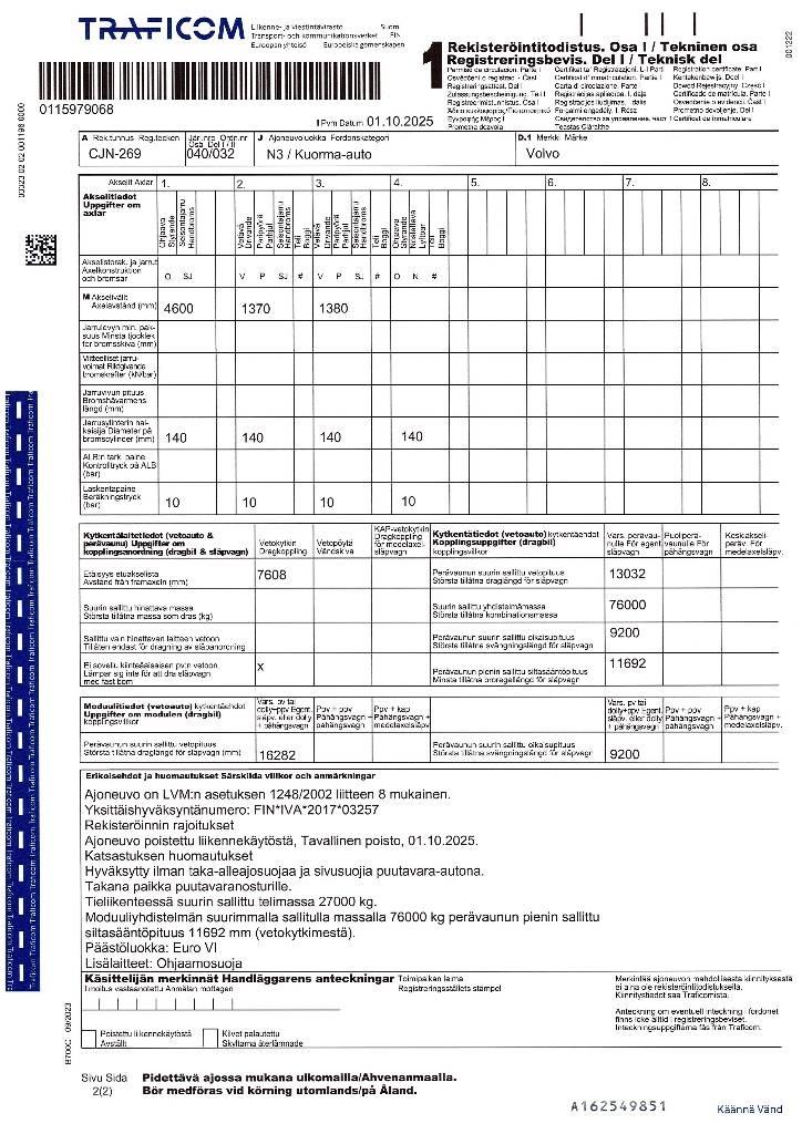 Volvo FH 16 750 Tomruk kamyonlari