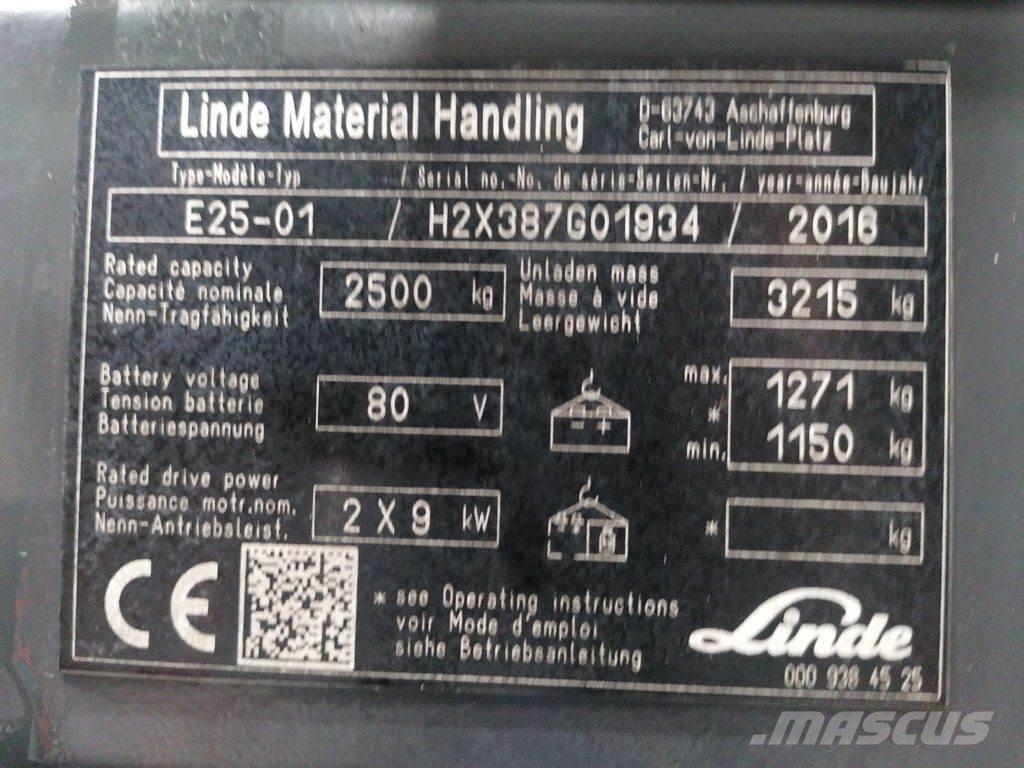 Linde E25-01 Elektrikli forkliftler