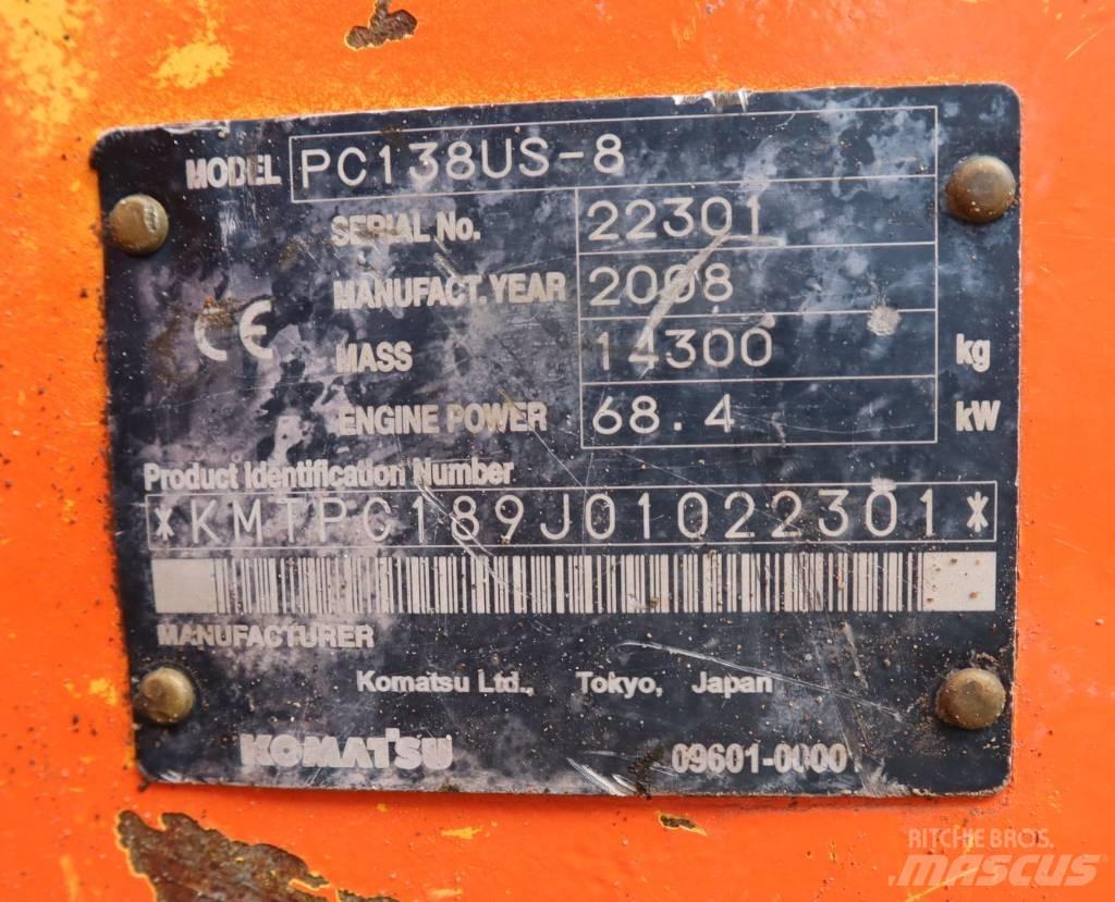 Komatsu PC138US-8 Paletli ekskavatörler