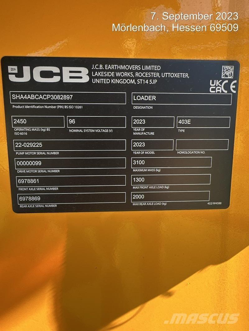 JCB 403E Elektro Tekerlekli yükleyiciler