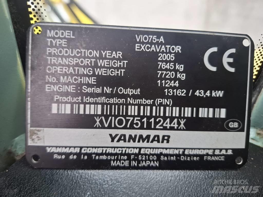 Yanmar Vio 75 A Midi ekskavatörler 7 - 12 t