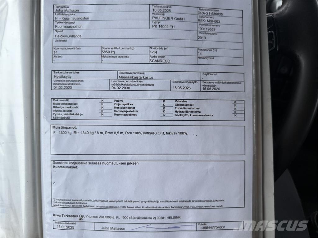 Volvo FH13 6X2 Araç üzeri vinçler