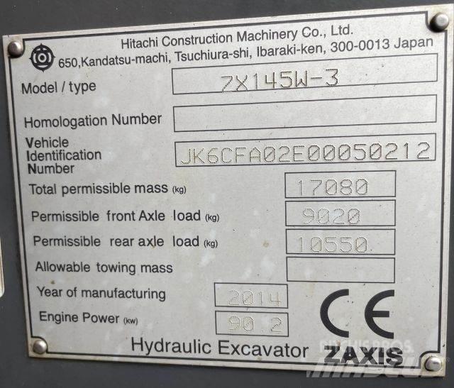 Hitachi ZX 145W-3 Lastik tekerli ekskavatörler