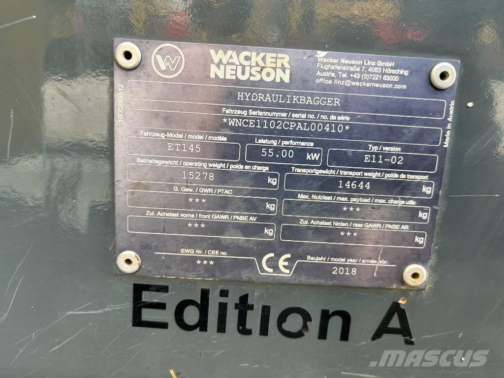 Wacker Neuson ET 145 Paletli ekskavatörler