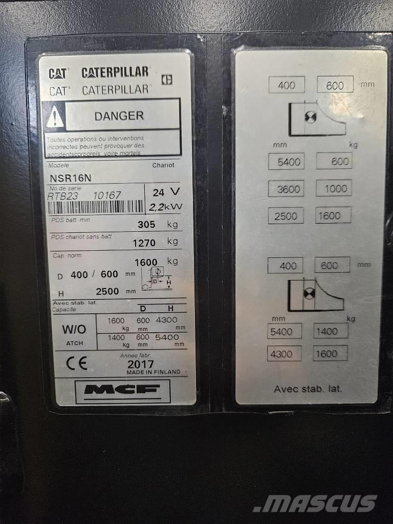 CAT NSR16N (vuokralla) Akülü depo ekipmanları