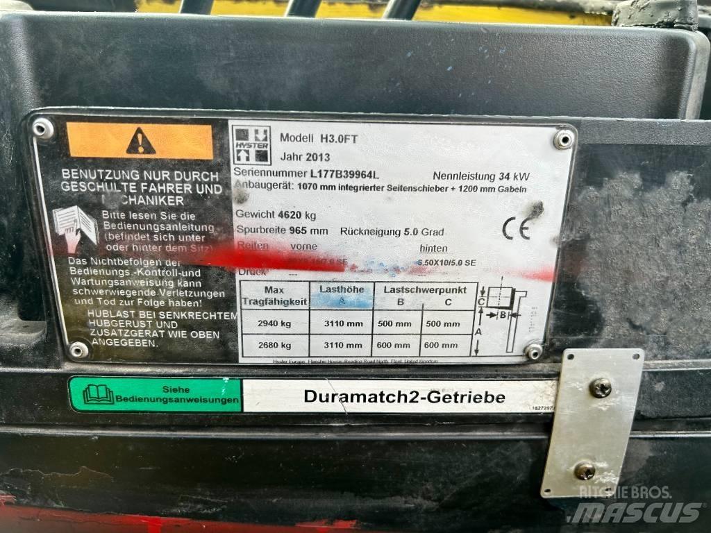 Hyster H 3.0 FT Dizel forkliftler
