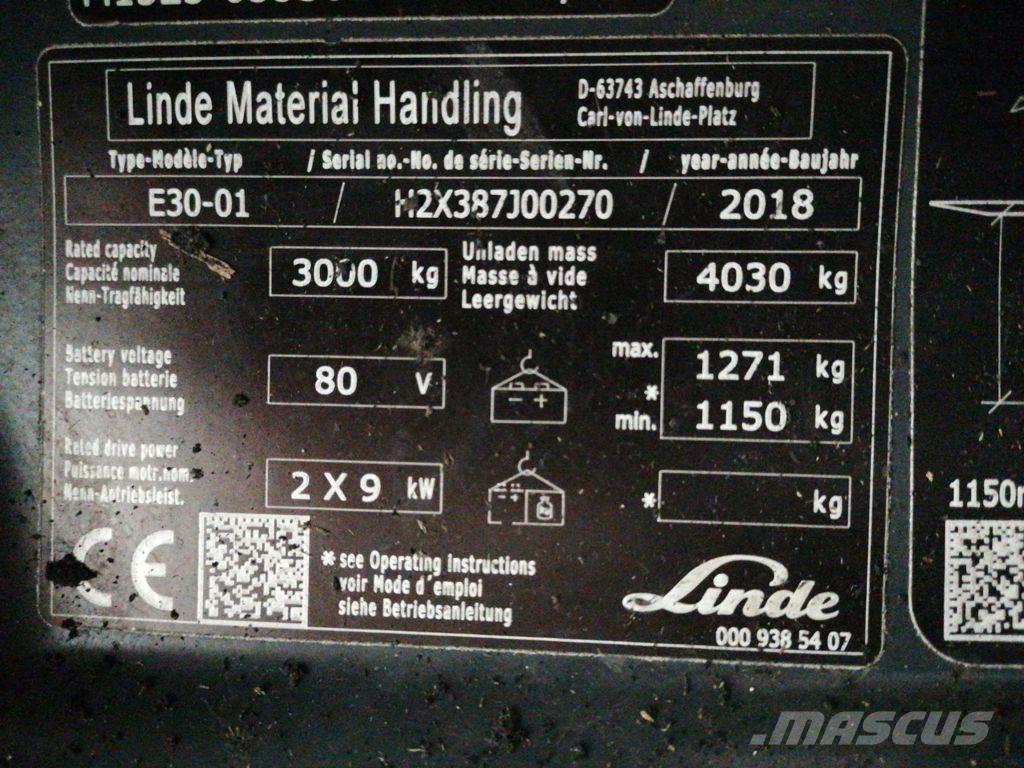 Linde E30-01 Elektrikli forkliftler