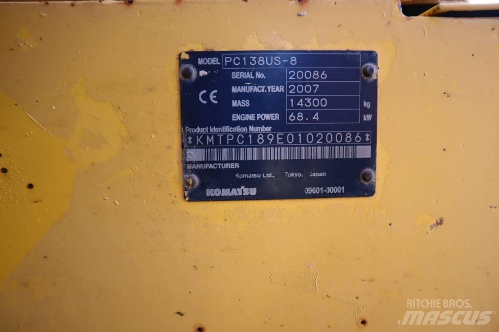 Komatsu PC138US-8 Paletli ekskavatörler