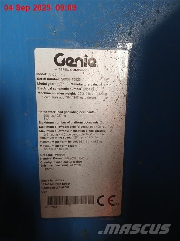 Genie S 65 Teleskopik personel platformları