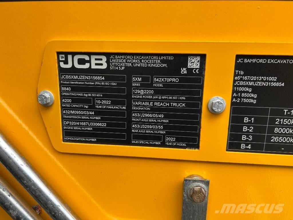 JCB 542-70 Agri Pro Tarimsal teleskopik yükleyiciler