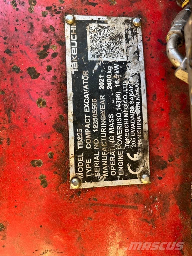 Takeuchi TB 225 Mini ekskavatörler, 7 tona dek