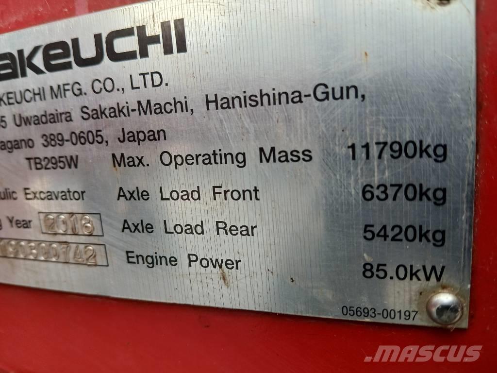 Takeuchi TB 295 W Lastik tekerli ekskavatörler