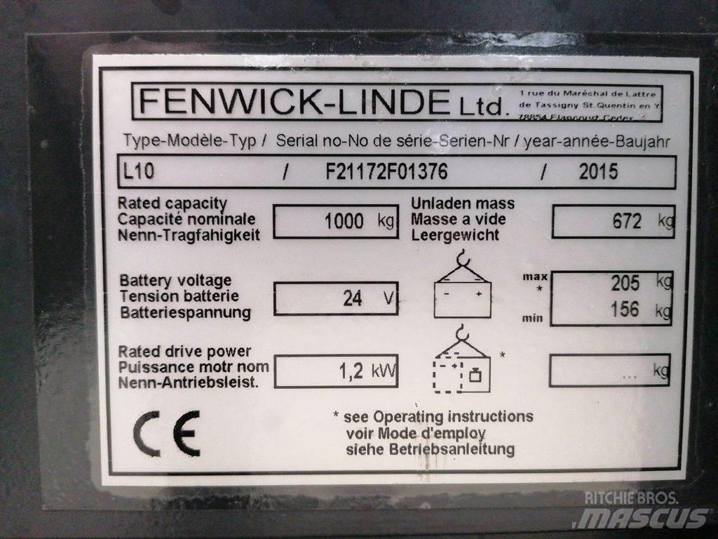 Linde L10 Yaya kumandali istif makinasi