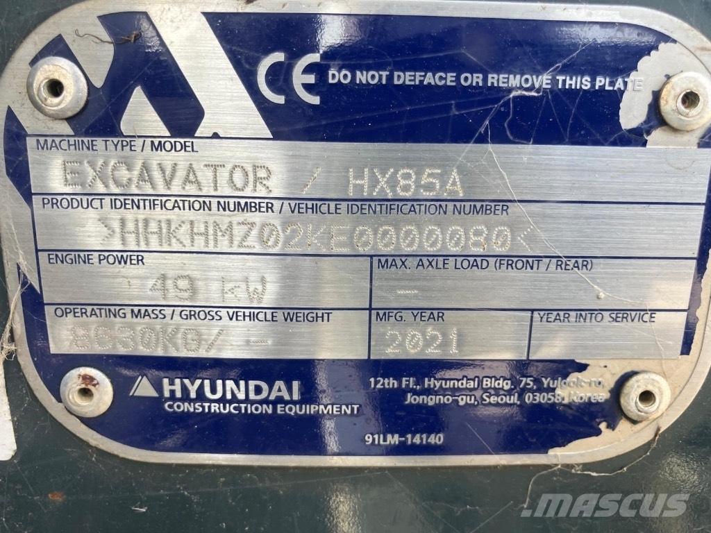 Hyundai HX 85 A Midi ekskavatörler 7 - 12 t
