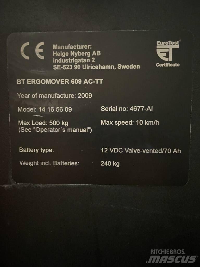 BT 609 AC TT Düsük seviye siparis toplayici