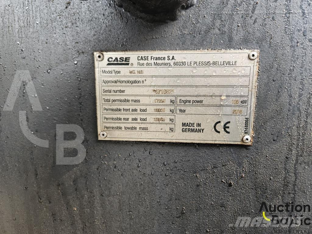 CASE WX 165 Lastik tekerli ekskavatörler