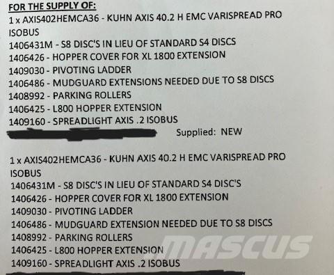Kuhn Axis 40.2 HEMC Sıvı gübre serpme makineleri