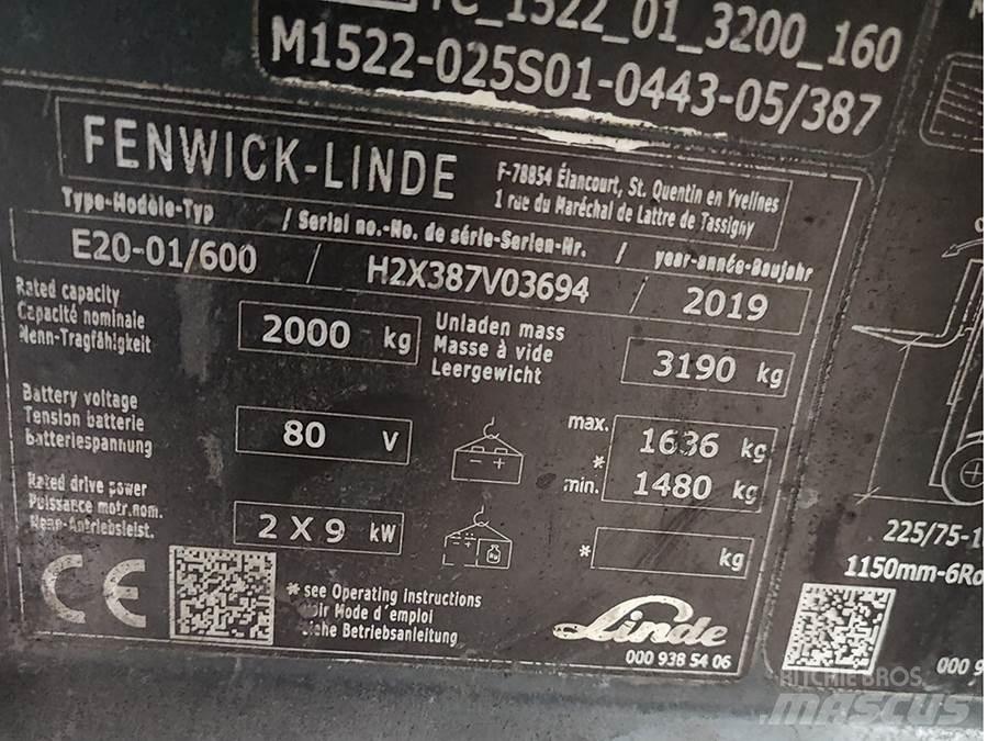 Linde E20-01/600 Elektrikli forkliftler