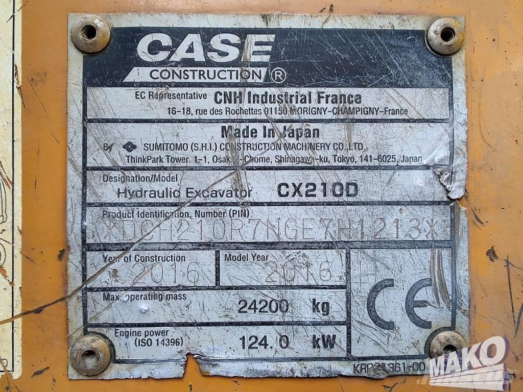 CASE CX 210 D Paletli ekskavatörler