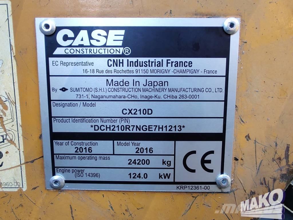 CASE CX 210 D Paletli ekskavatörler