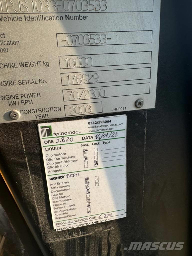 JCB JS 180 Paletli ekskavatörler