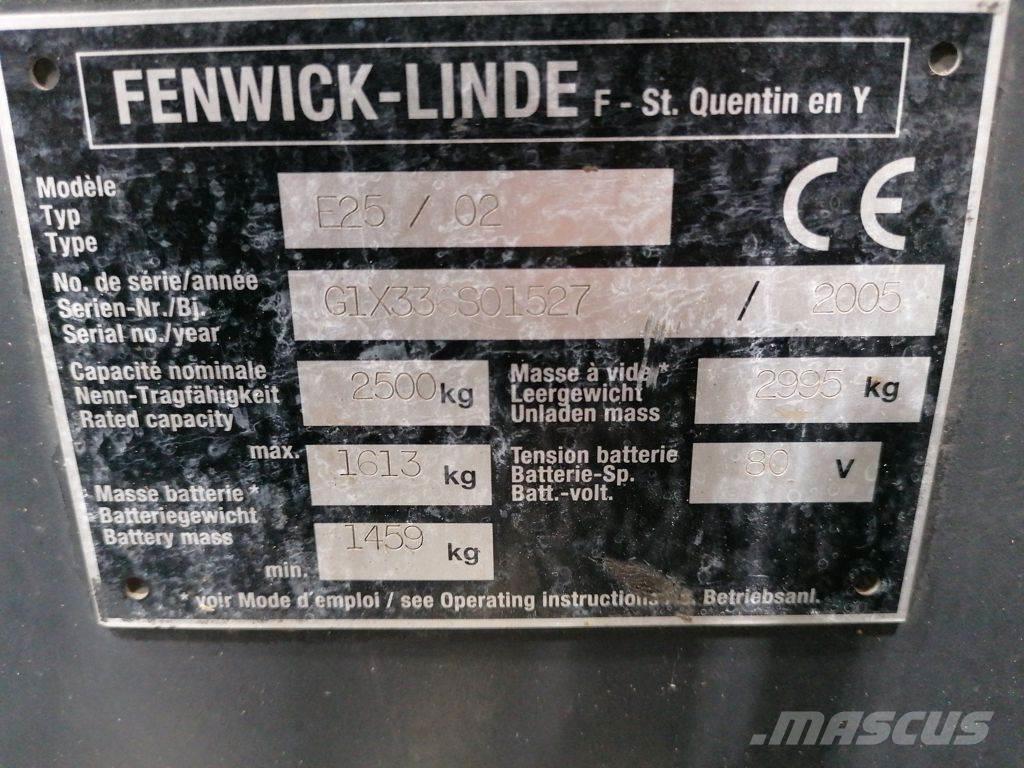 Linde E25/02 Elektrikli forkliftler